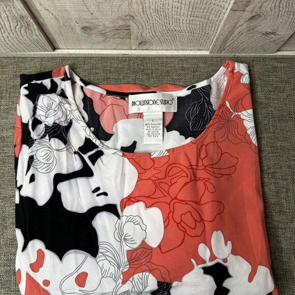 Brownstone Studio Womens White Black Red Short Sleeves Blouse Size Large - Picture 3 of 5